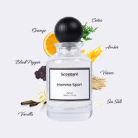 Allure Homme Sport inspired perfume by Scentore – long lasting fresh citrus men’s fragrance bottle