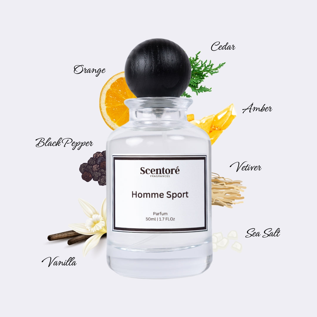 Allure Homme Sport inspired perfume by Scentore – long lasting fresh citrus men’s fragrance bottle