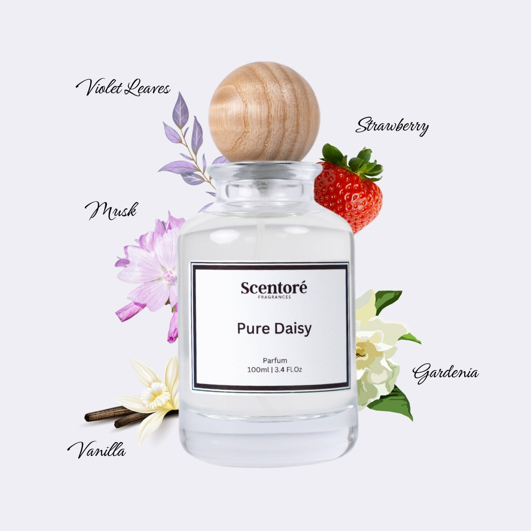 Daisy inspired perfume by Scentore – long lasting fresh floral women’s fragrance bottle