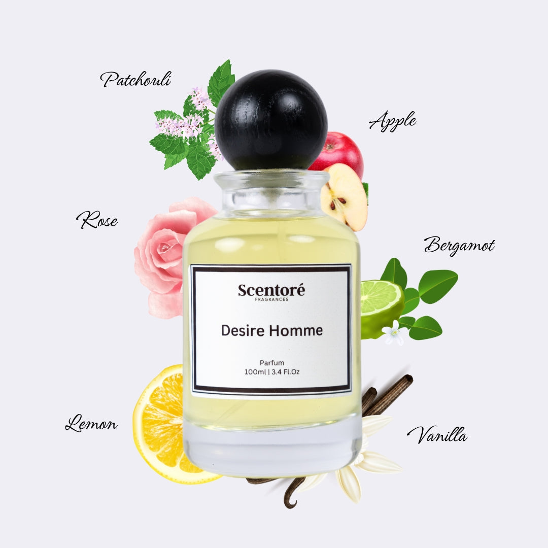 Desire inspired perfume by Scentore – long lasting warm sweet men’s fragrance bottle