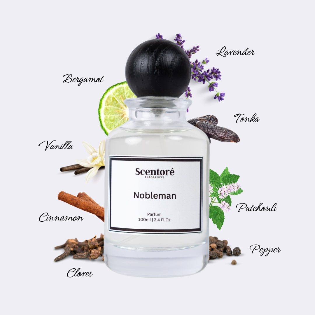 Gentleman inspired perfume by Scentore – long lasting smooth woody men’s fragrance bottle