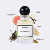 Vanilla Vetiver inspired perfume by Scentore – long lasting warm woody unisex fragrance bottle